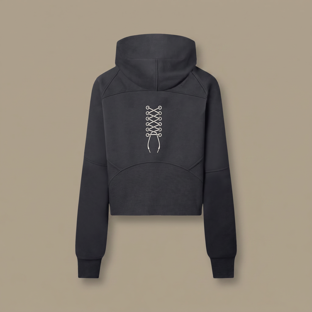 Cropped Half-Zip Hoodie — back