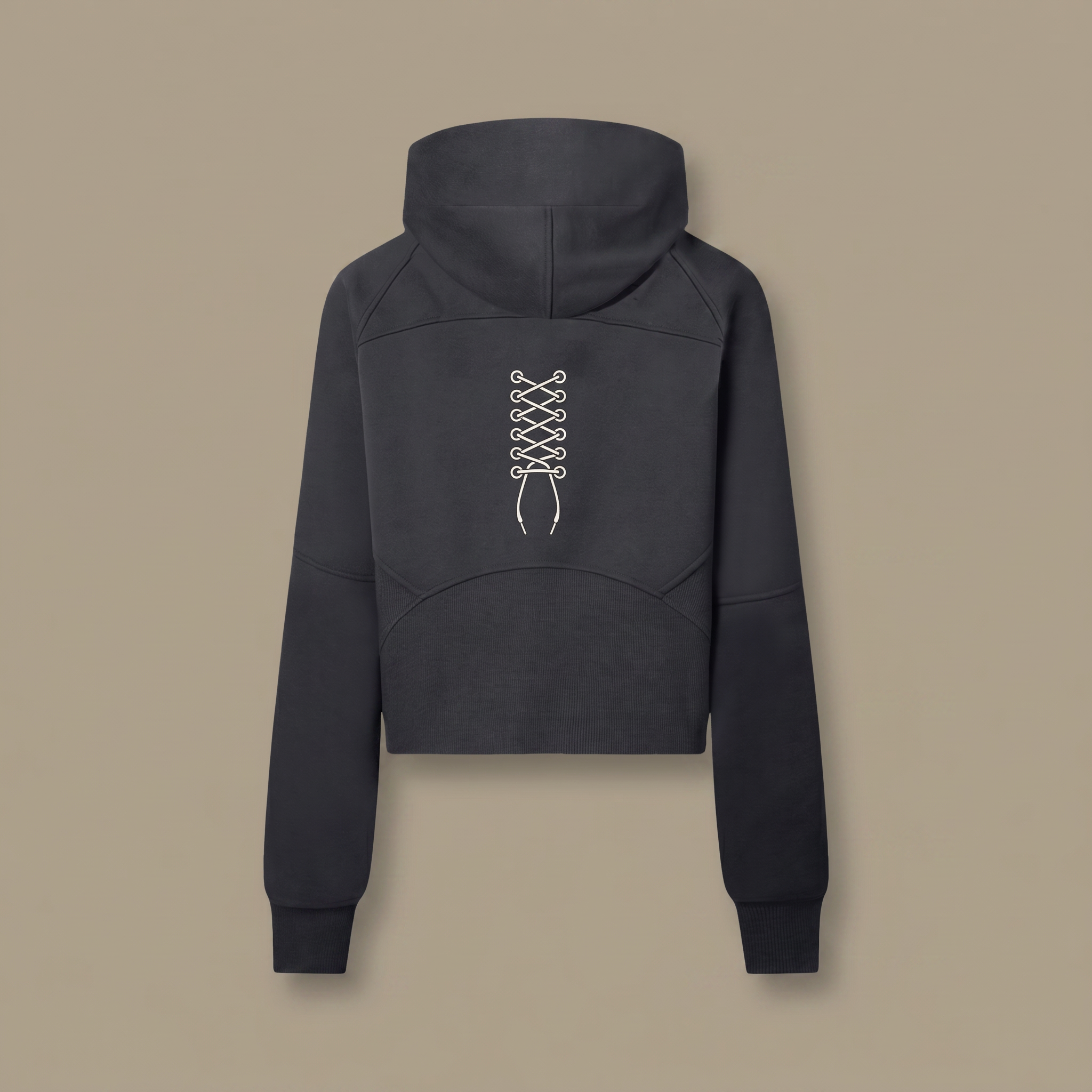 Cropped Half-Zip Hoodie — back