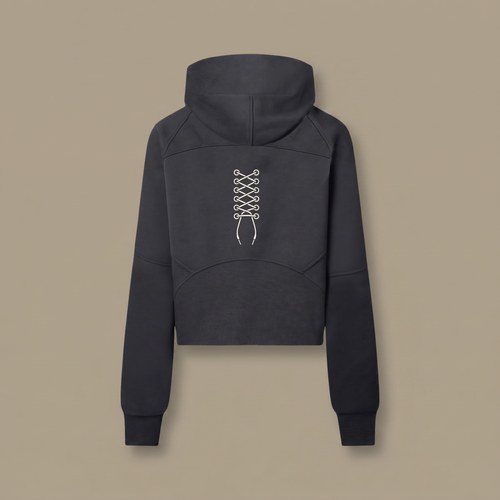 Cropped Half-Zip Hoodie — back