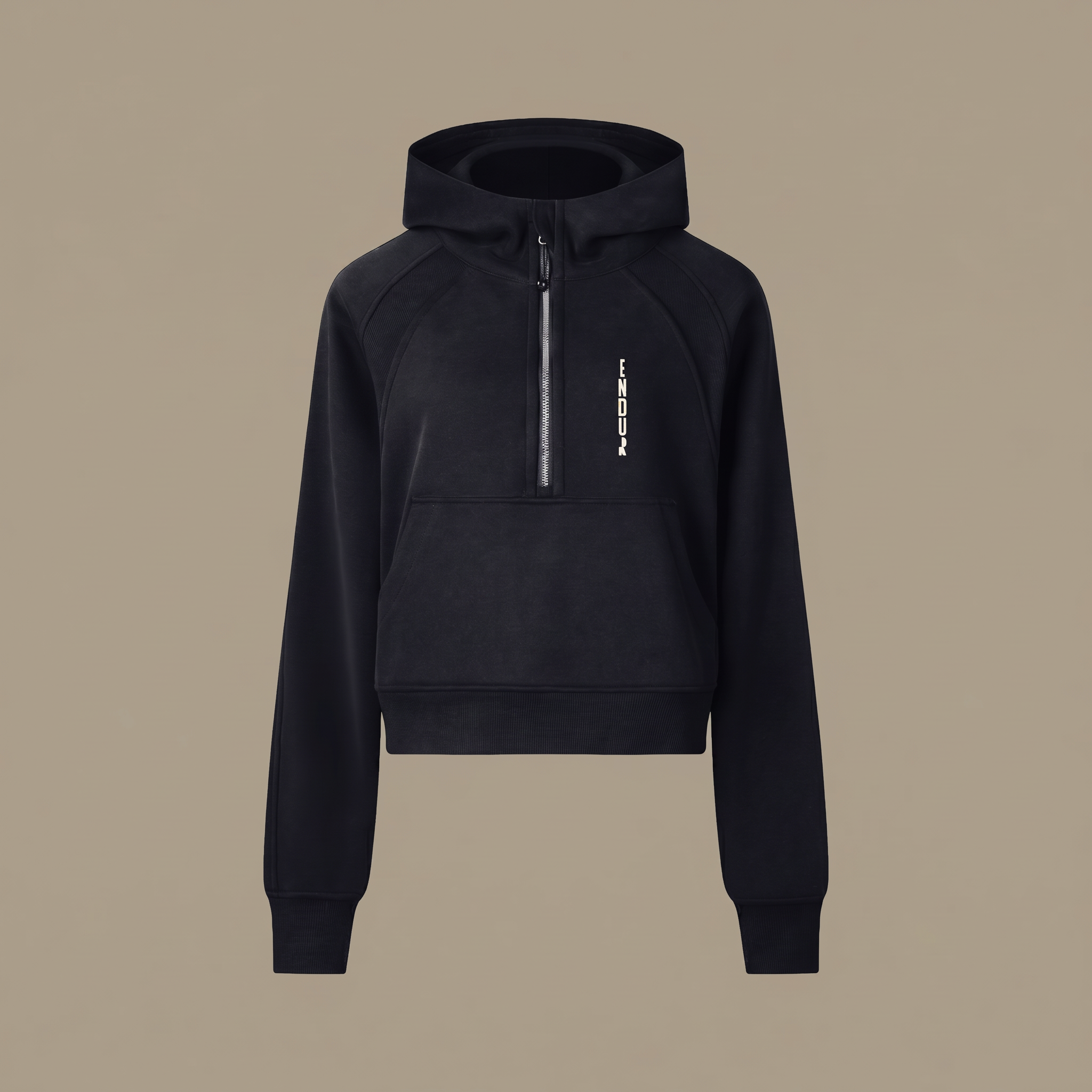 Cropped Half-Zip Hoodie — front