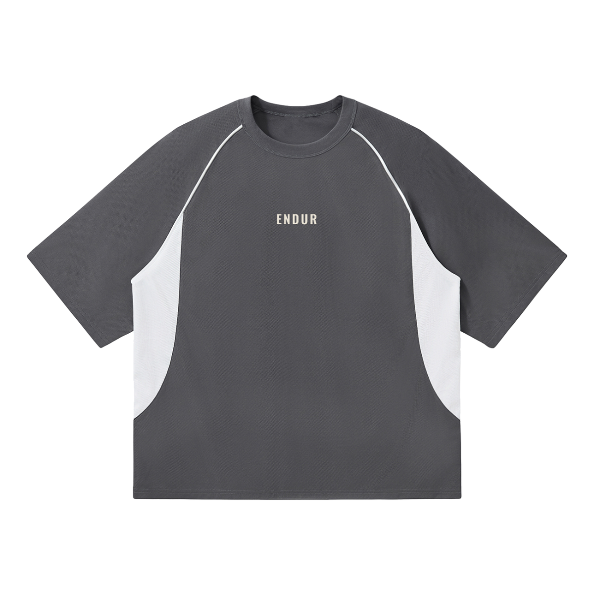 Hafeet Trail Tee HFT-1249 — Black & Dark Gray, flat product view