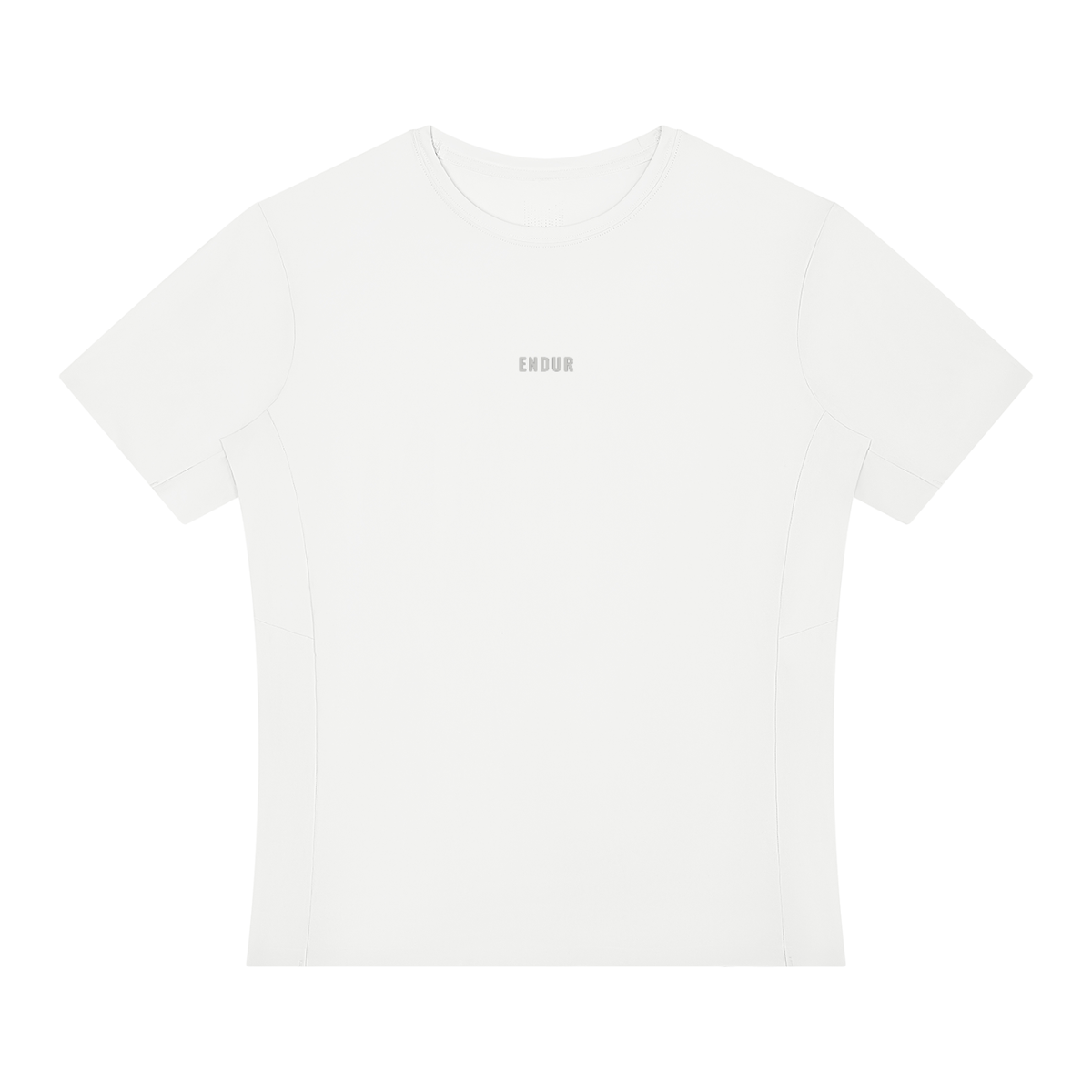 Base Run Tee — White, flat product view