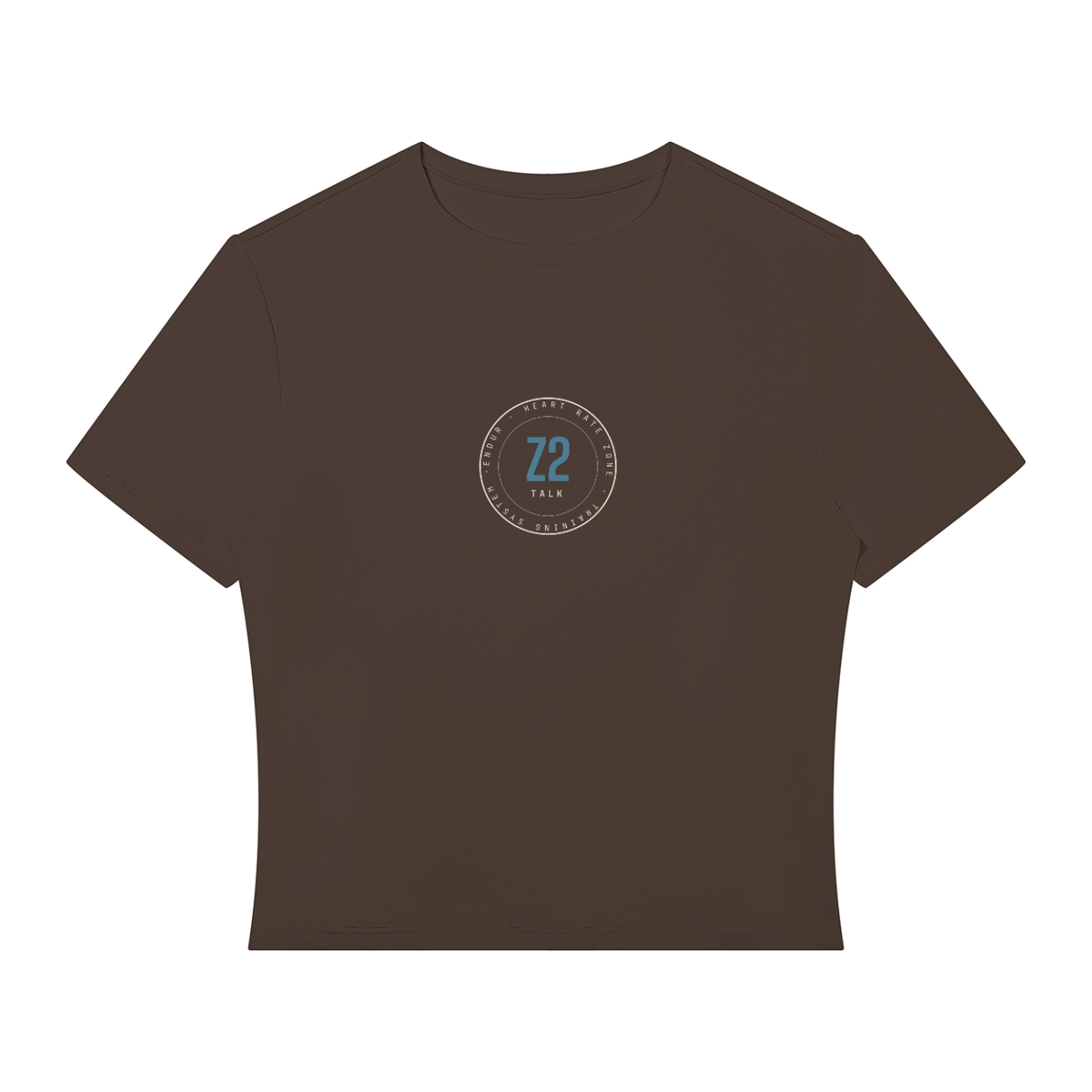 Zone 2 Crop Tee (Women's) — Coffee & Black, flat product view