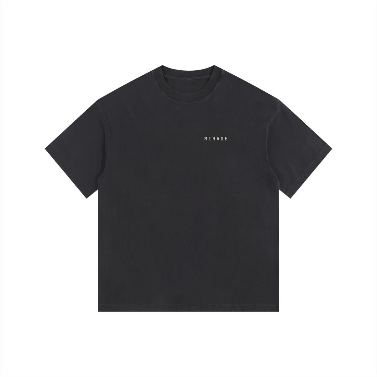 Mirage Oversized Tee — Black, flat product view