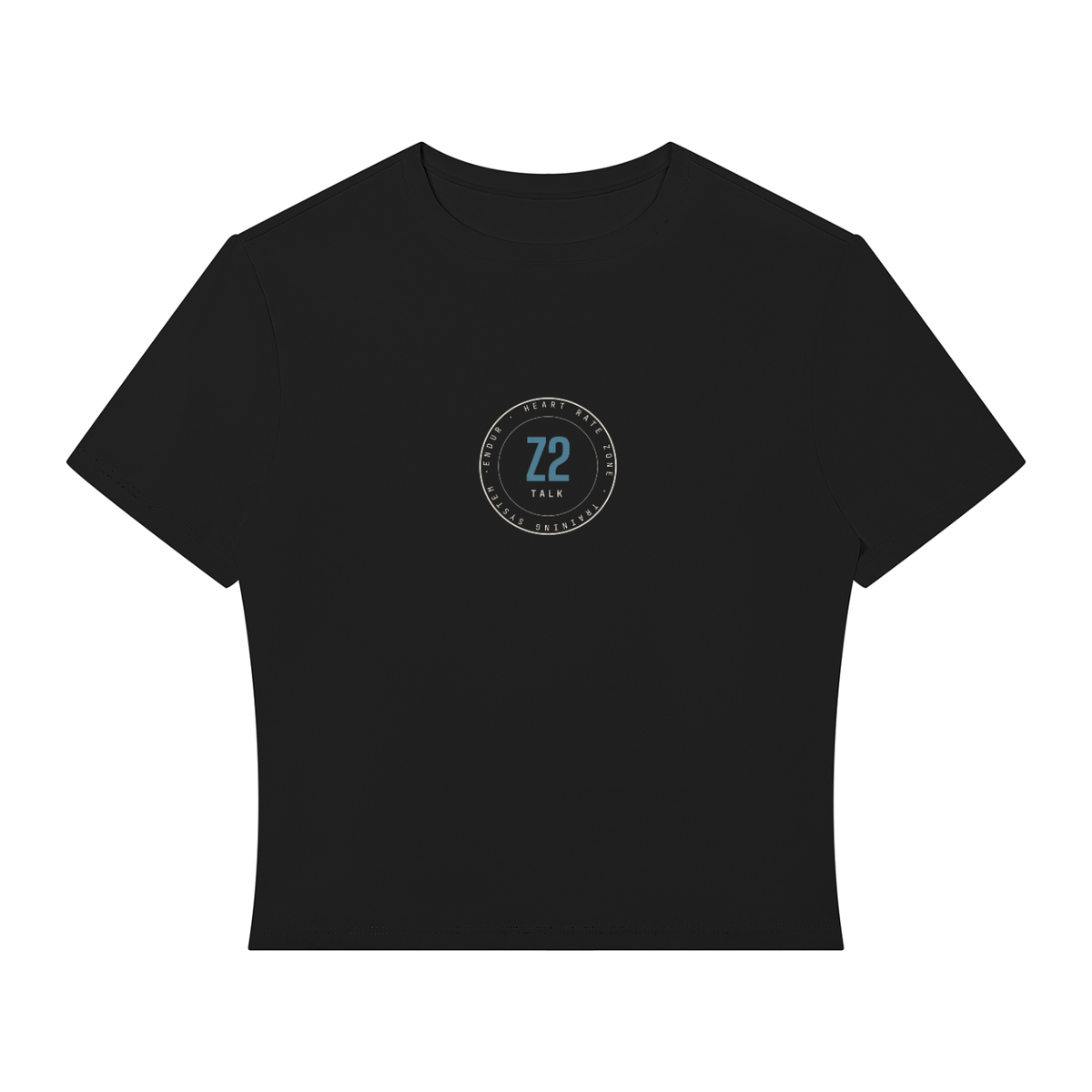Zone 2 Crop Tee (Women's) — Coffee & Black, flat product view