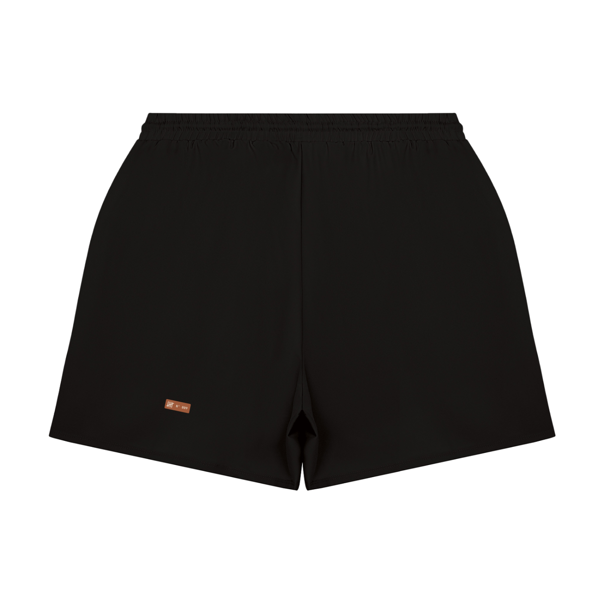 Liner Run Shorts — Black & Deep Teal, flat product view