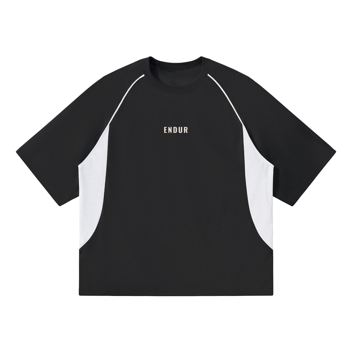 Hafeet Trail Tee HFT-1249 — Black & Dark Gray, flat product view