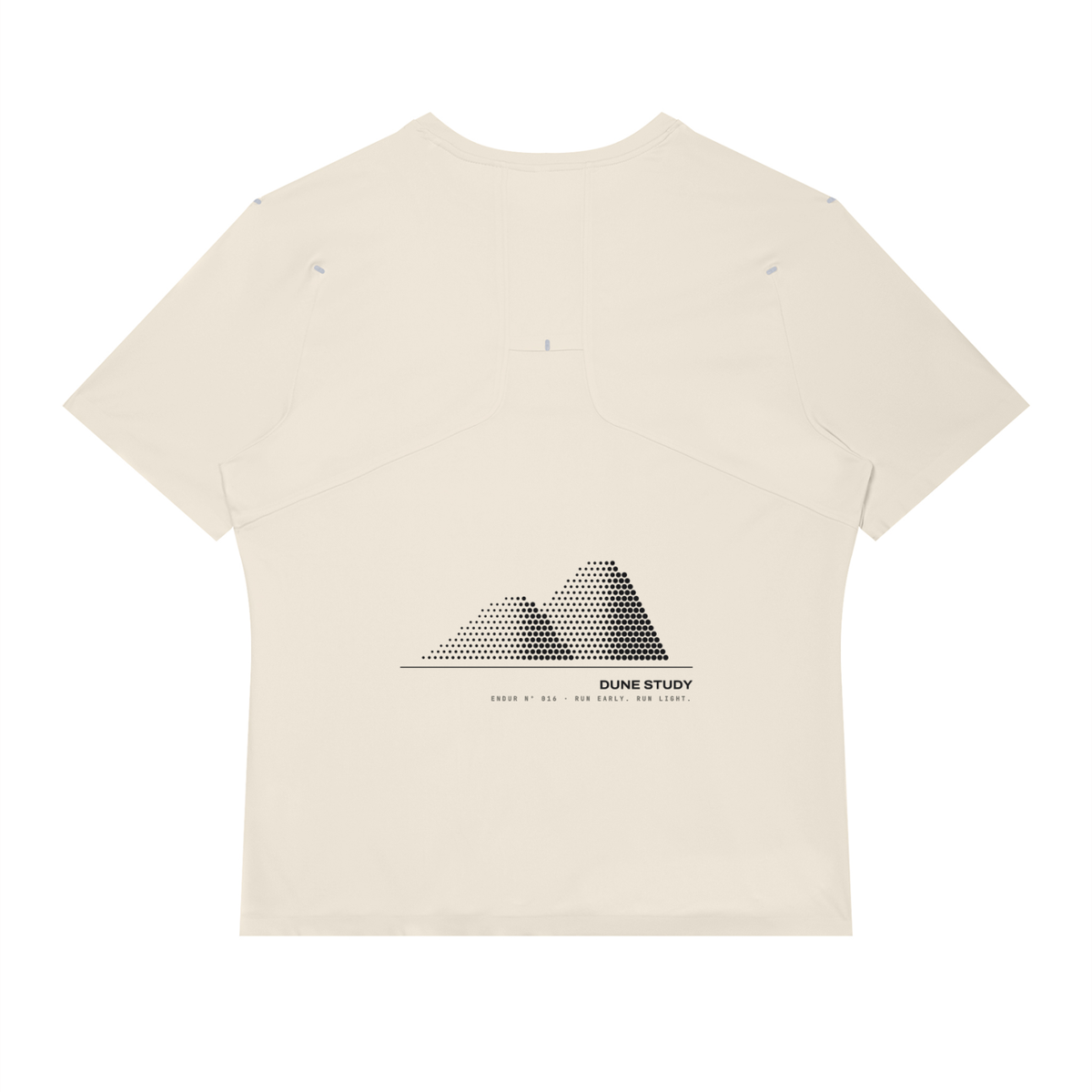 Dune Dots Run Tee — Light Green & Light Apricot, flat product view