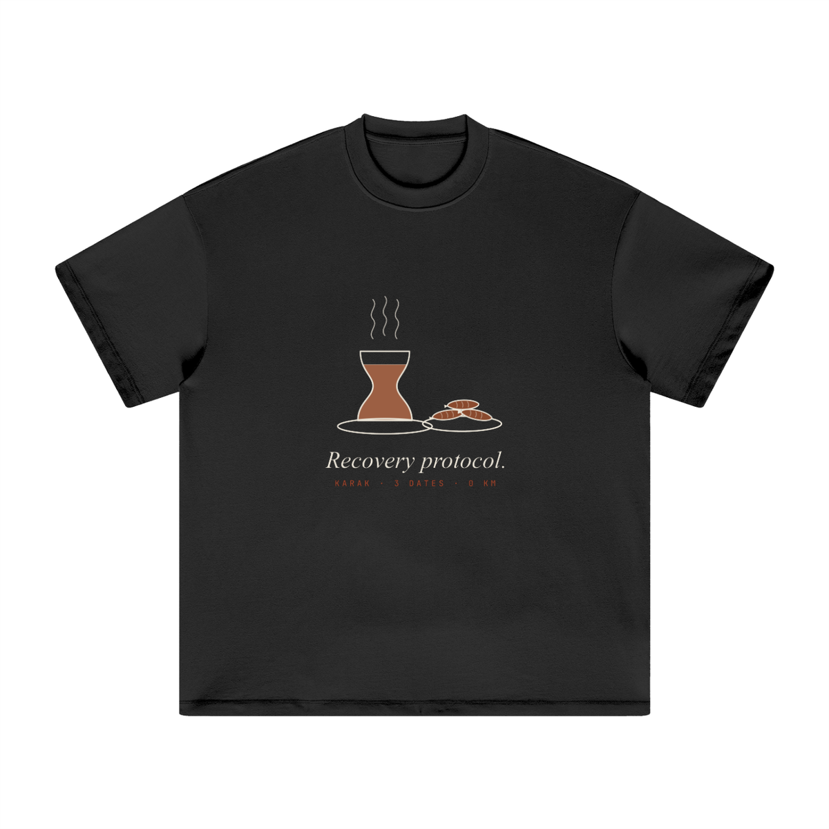 Recovery Protocol Tee — Black, flat product view