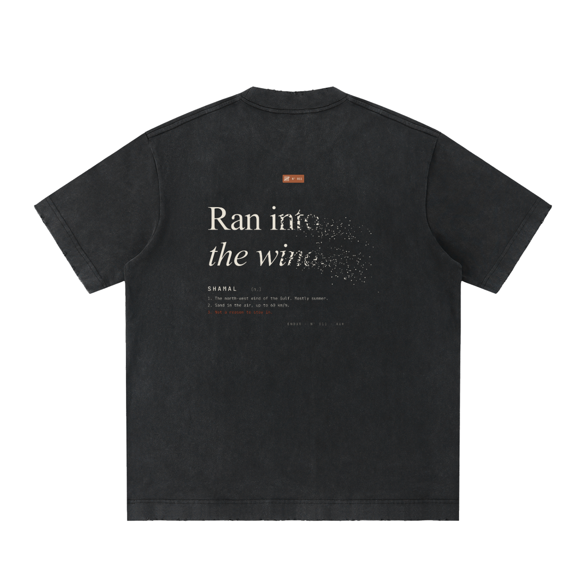 Shamal Heavyweight Tee — Black & Gray Coffee, flat product view