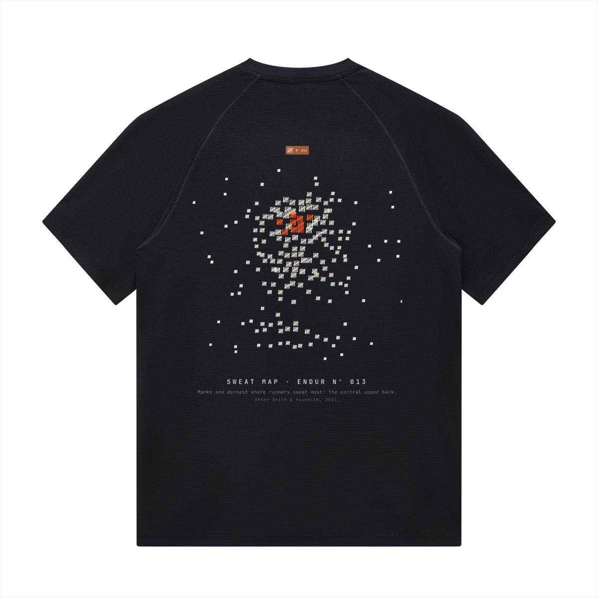 Sweat Map Run Tee — Black, flat product view