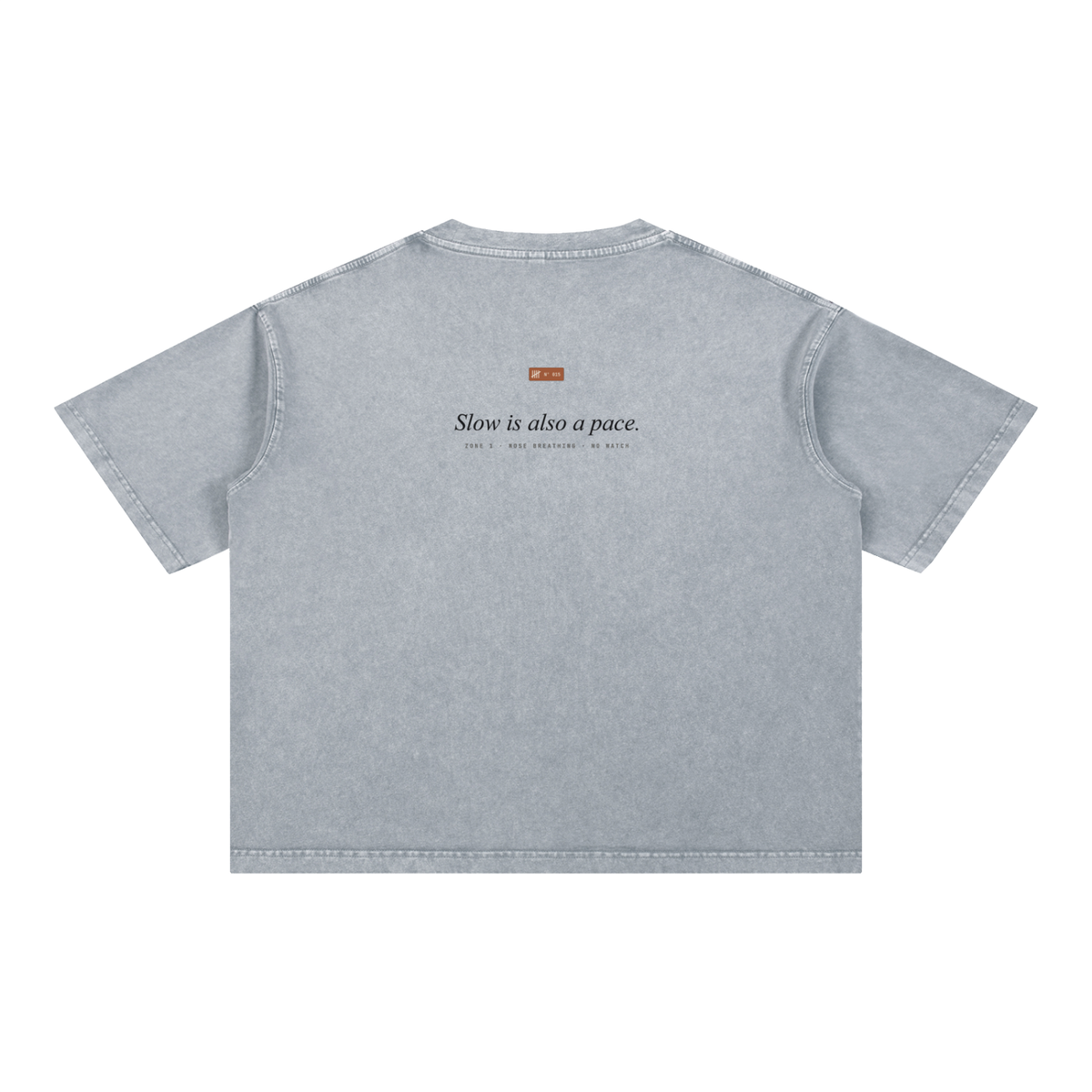 Slow Is A Pace Tee — Light Gray, flat product view
