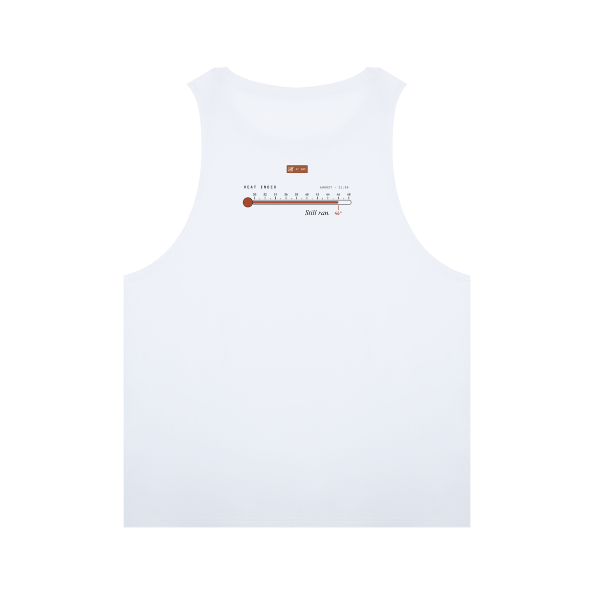 Heat Index Singlet — White, flat product view