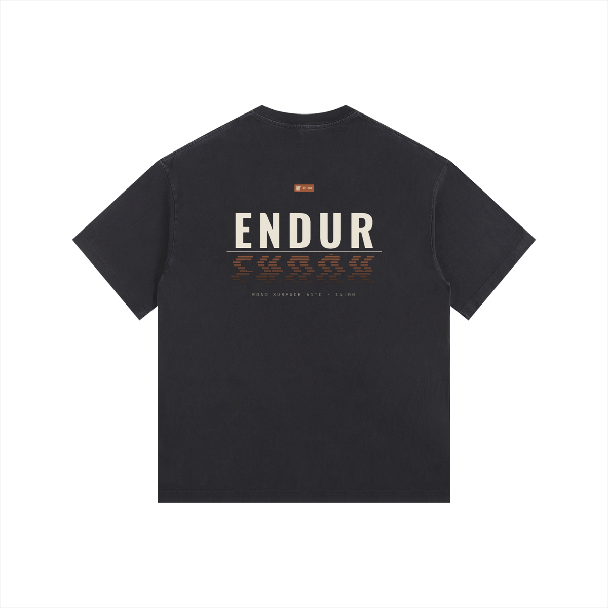 Mirage Oversized Tee — Black, flat product view