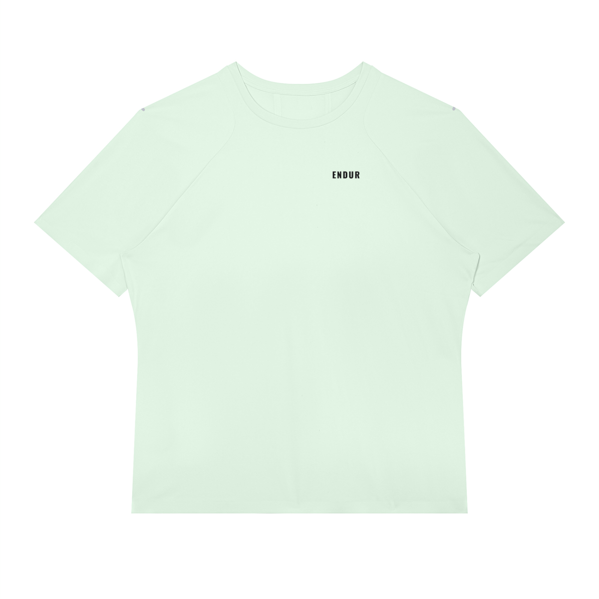 Dune Dots Run Tee — Light Green & Light Apricot, flat product view