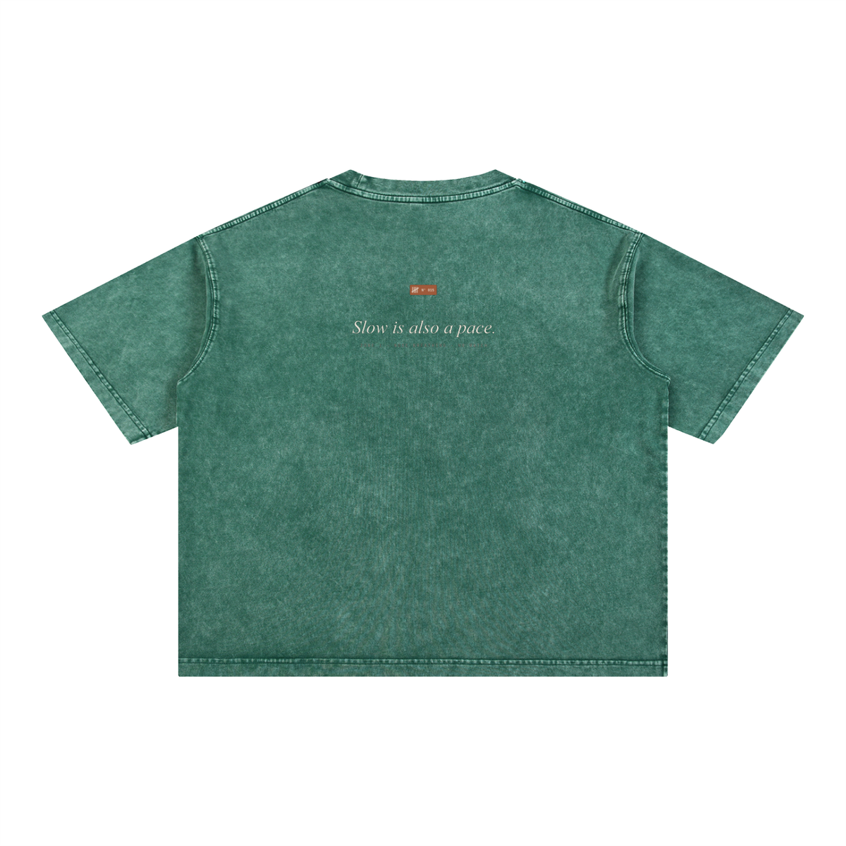 Slow Is A Pace Tee — Blackish Green, flat product view