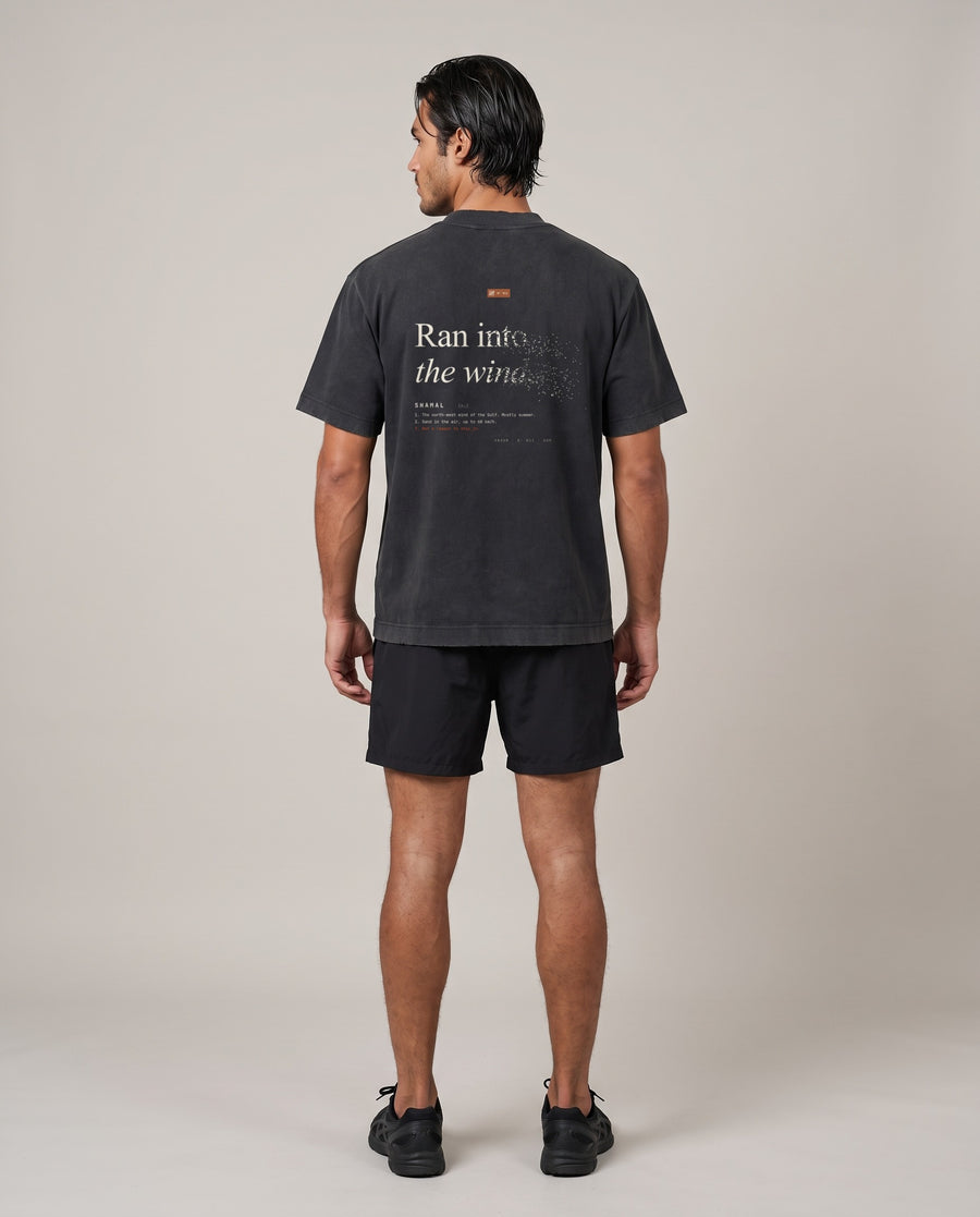 Shamal Heavyweight Tee — Black & Gray Coffee
