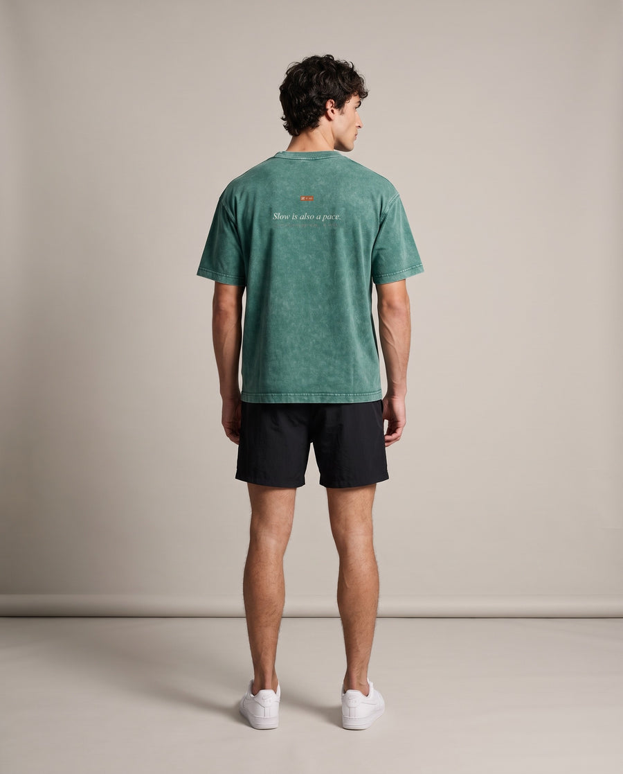 Slow Is A Pace Tee — Blackish Green