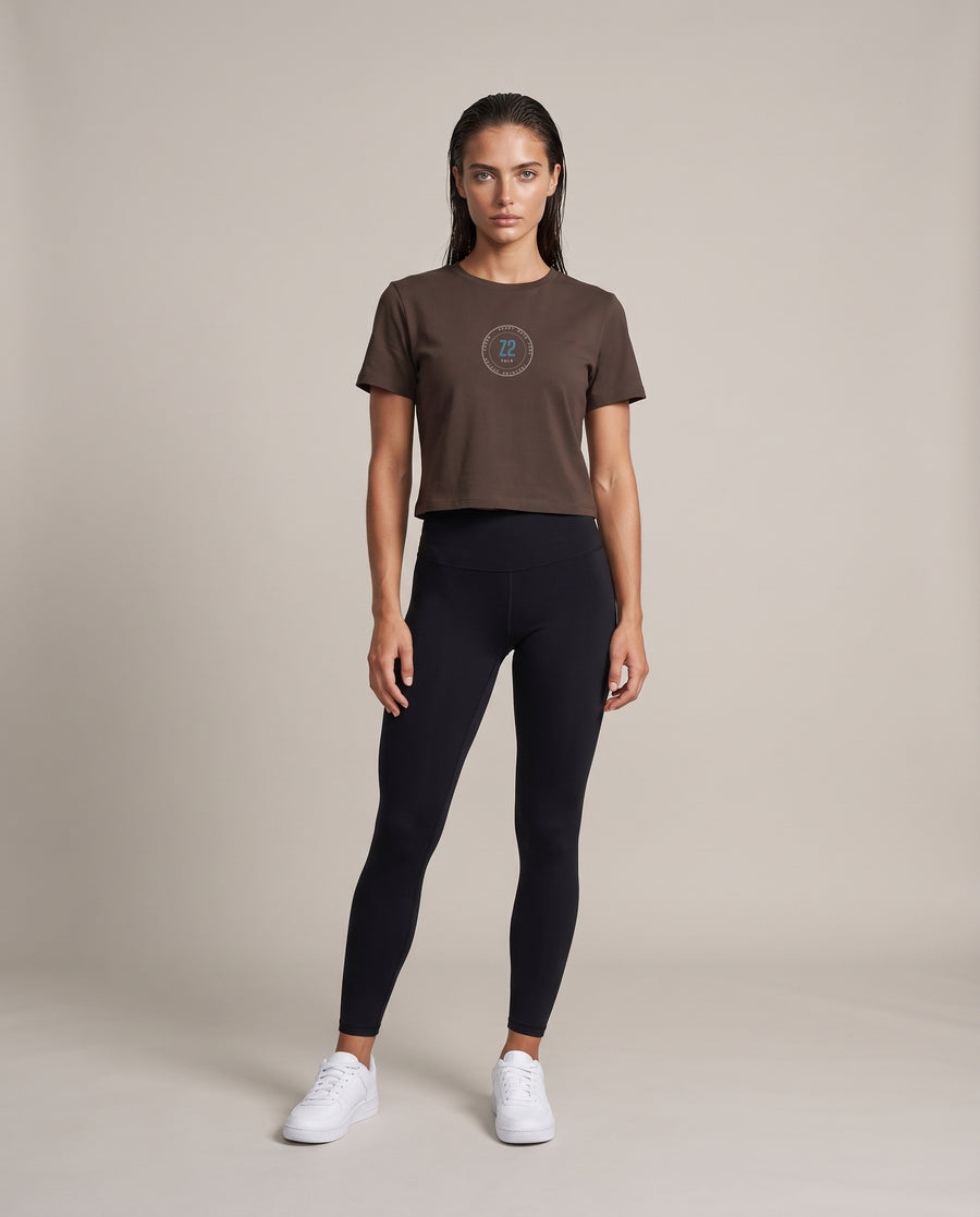 Zone 2 Crop Tee (Women's) — Coffee & Black