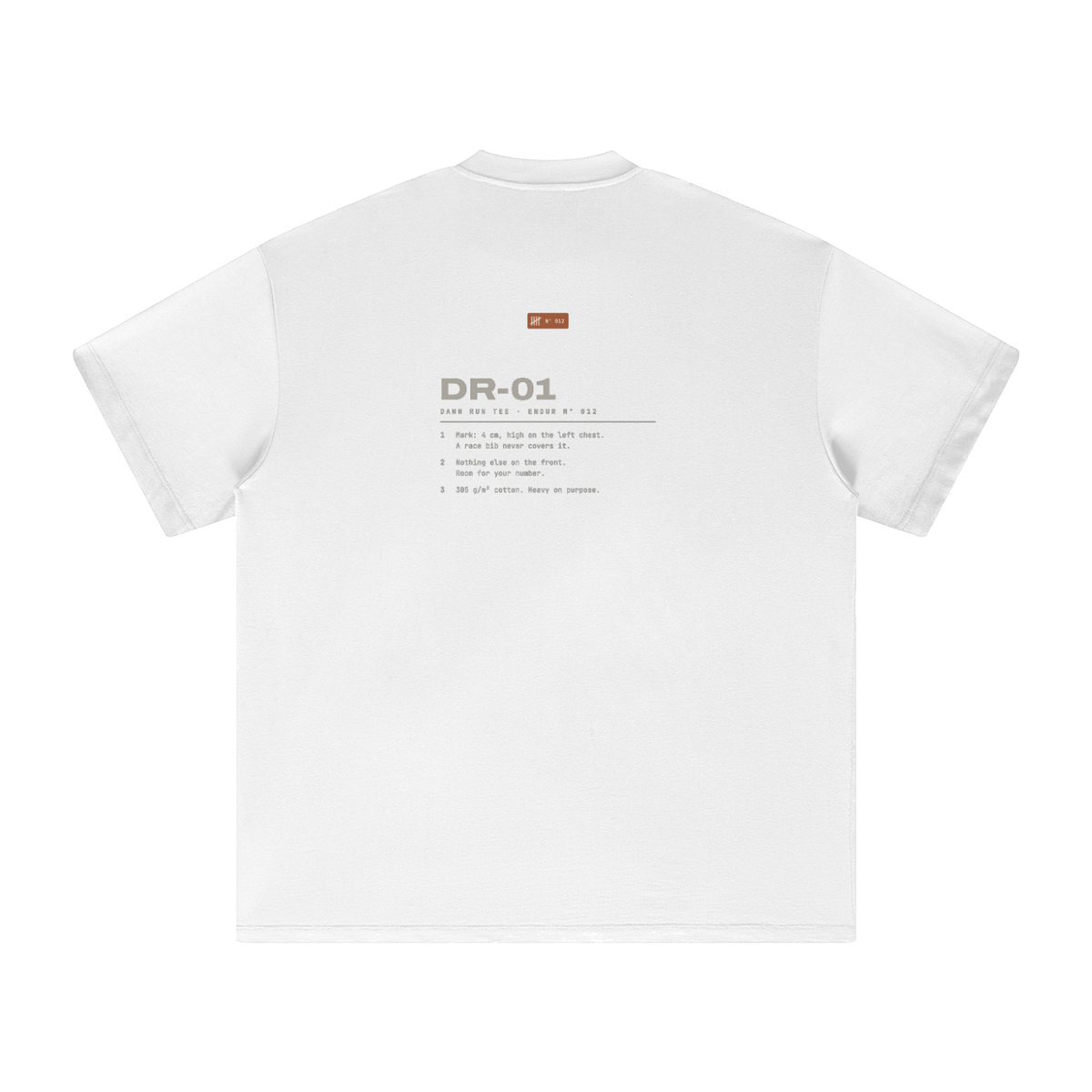 Reason Tee DR-01 — White, flat product view