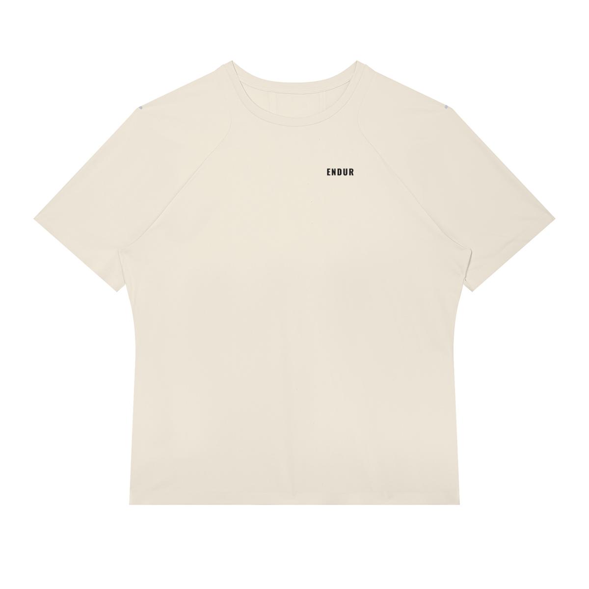 Dune Dots Run Tee — Light Green & Light Apricot, flat product view