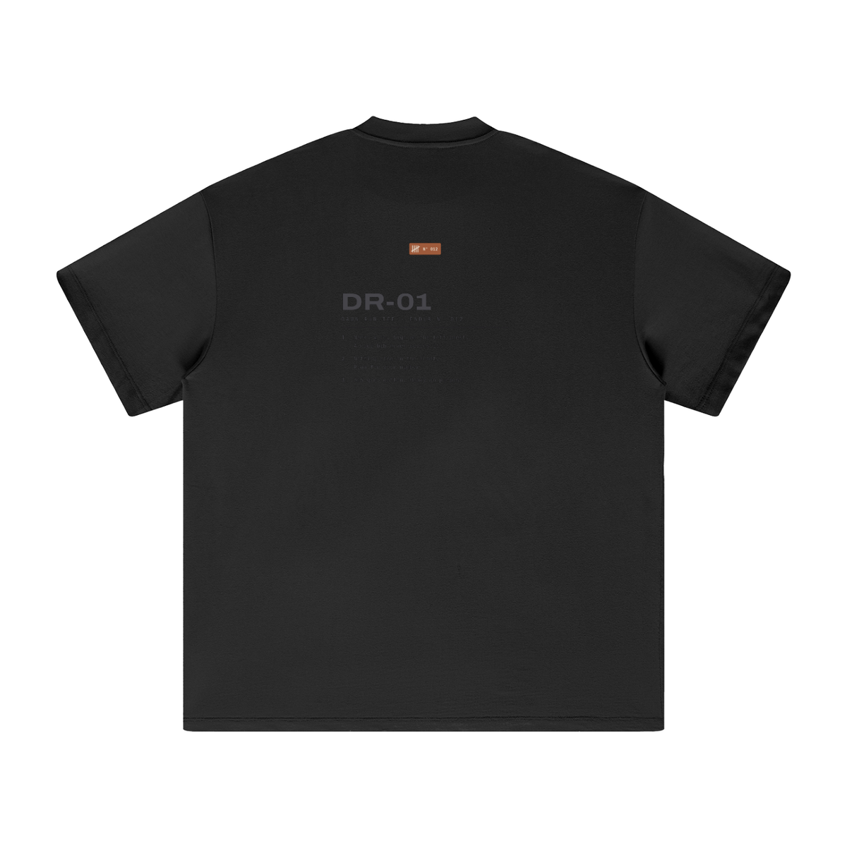 Reason Tee DR-01 — Black, flat product view
