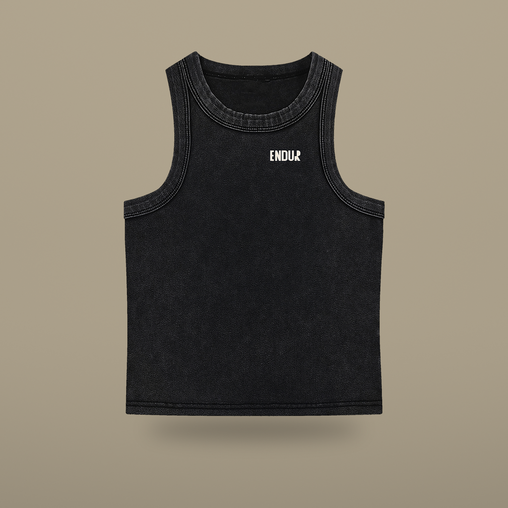 Snow Wash Crop Tank Top — front