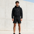 Model wearing the ENDUR Off Day Half-Zip, front view