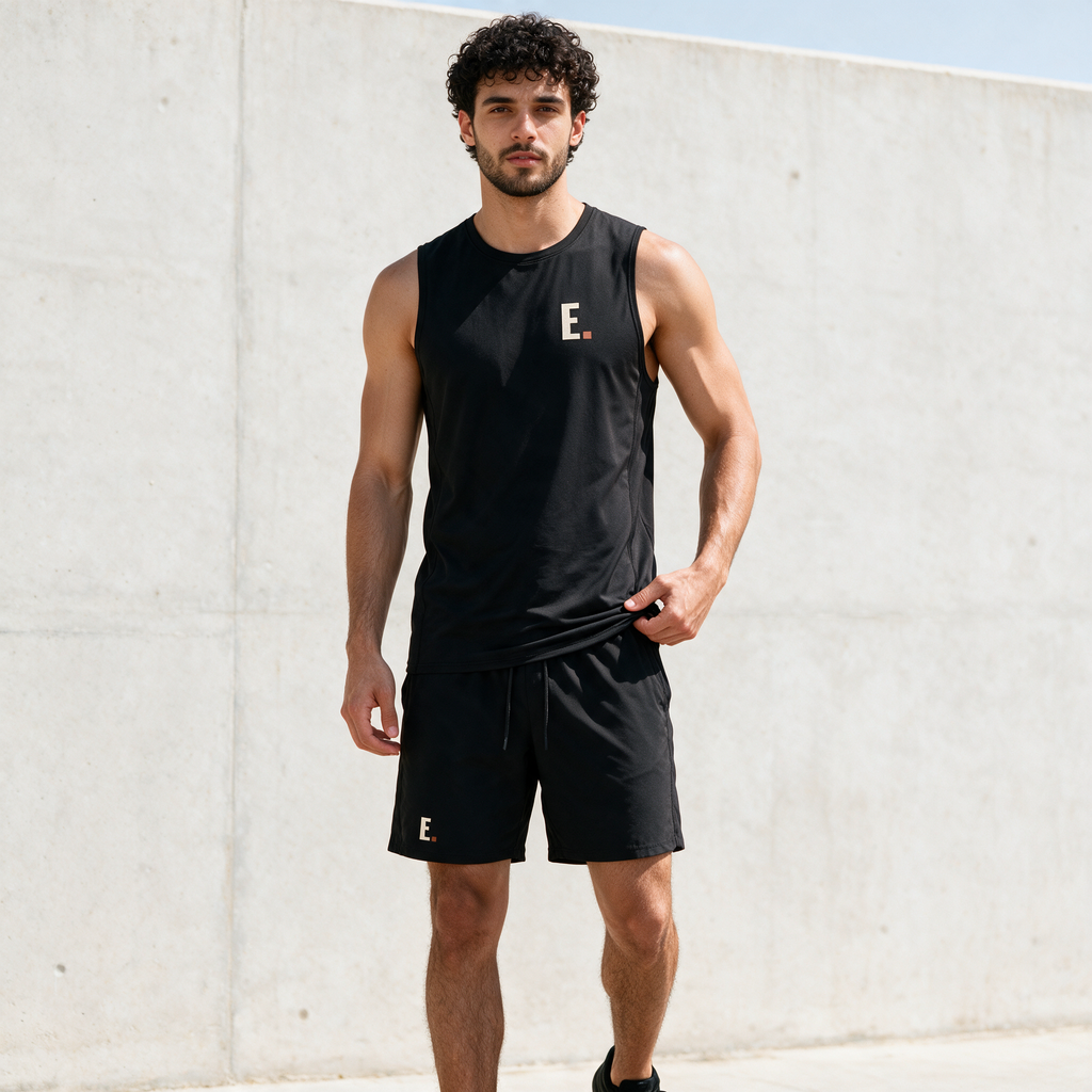 Model wearing the ENDUR Off Day Tank, styled view