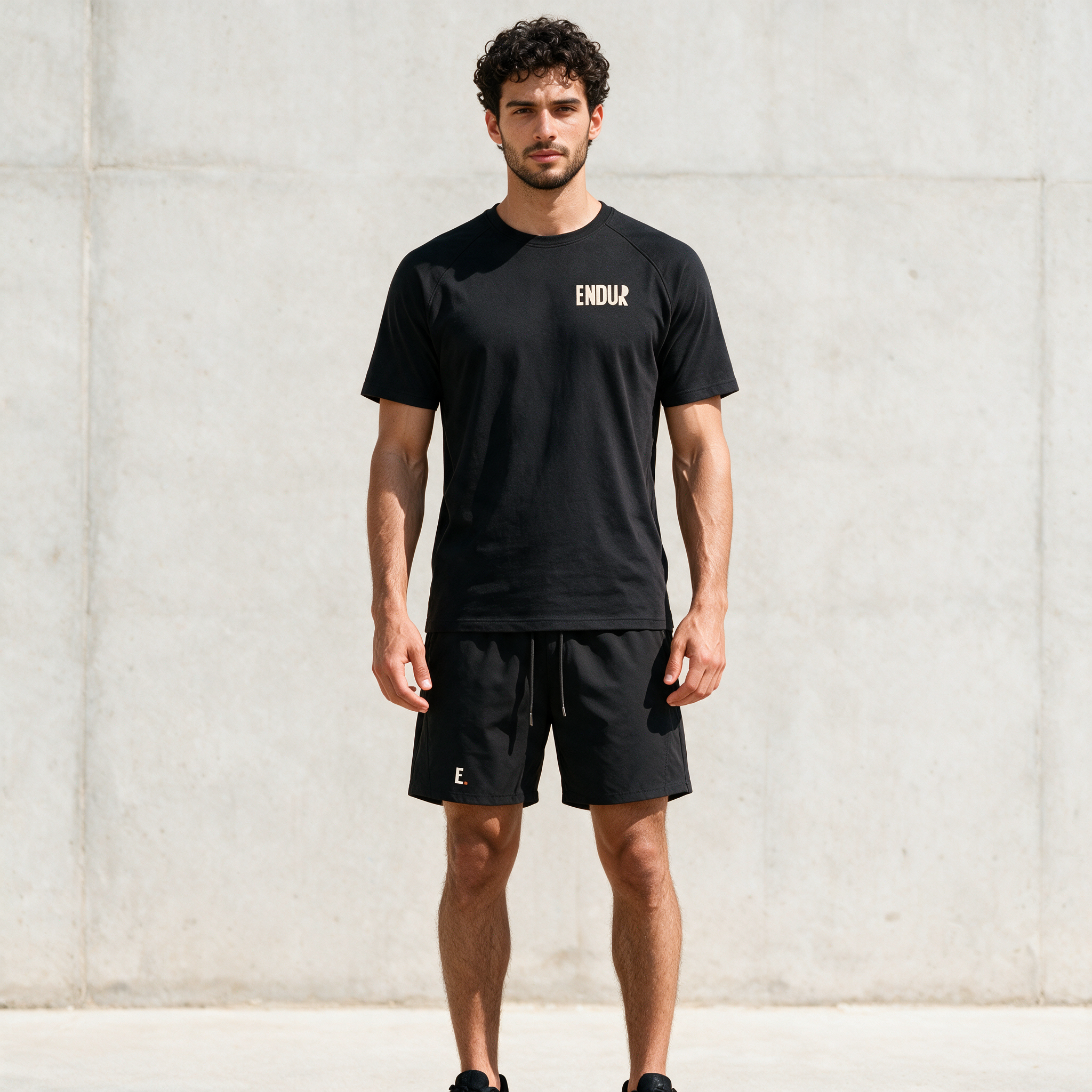 Model wearing the ENDUR Off Day Tee, front view