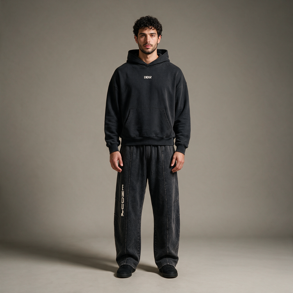 Model wearing the ENDUR Second Lap Set, studio front view