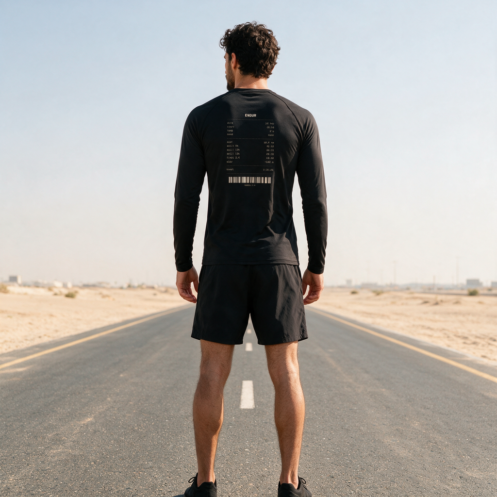 Model wearing the ENDUR Off Day Set, back view