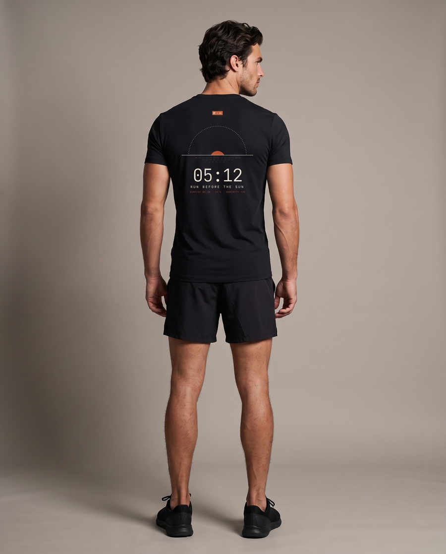 Before The Sun Run Tee — Black