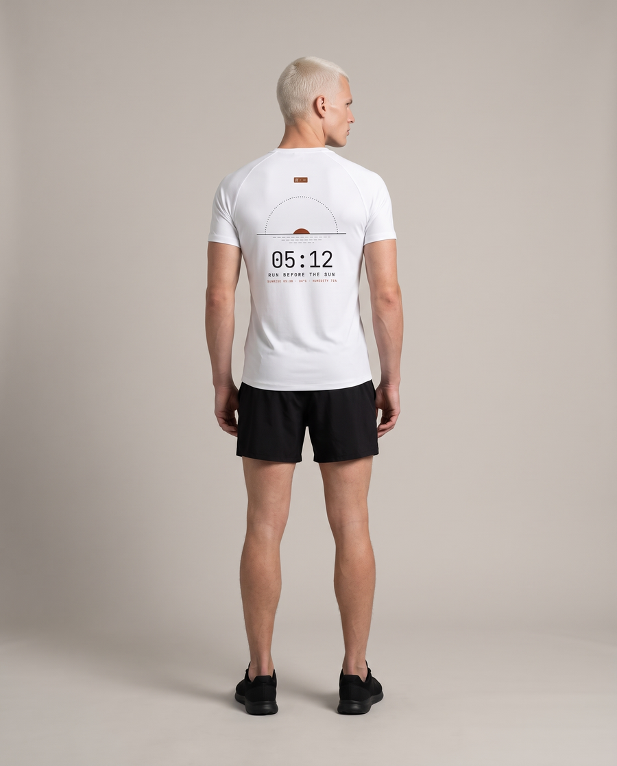 Before The Sun Run Tee — White