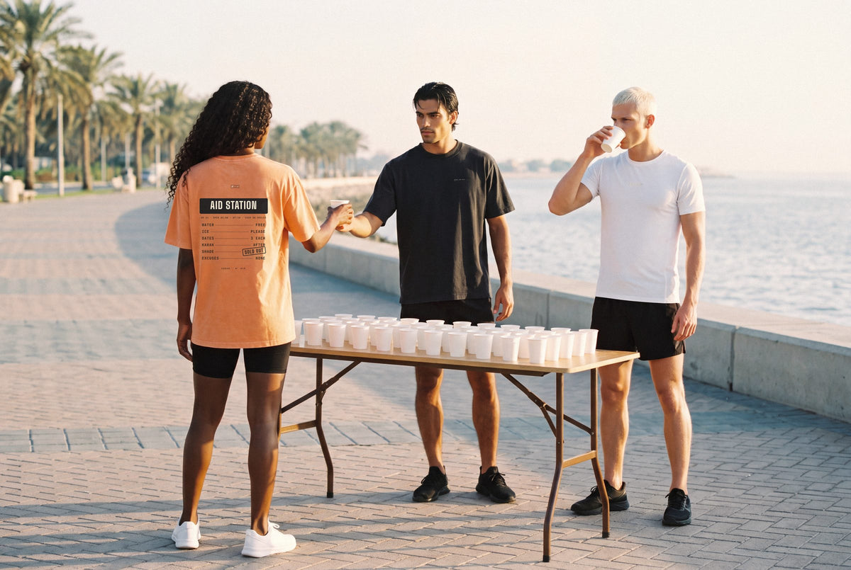 Aid station open. Water free, excuses none.